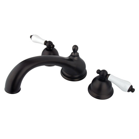 Robinet de baignoire romaine à 3 poignées et 3 trous Kingston, Bronze huilé
