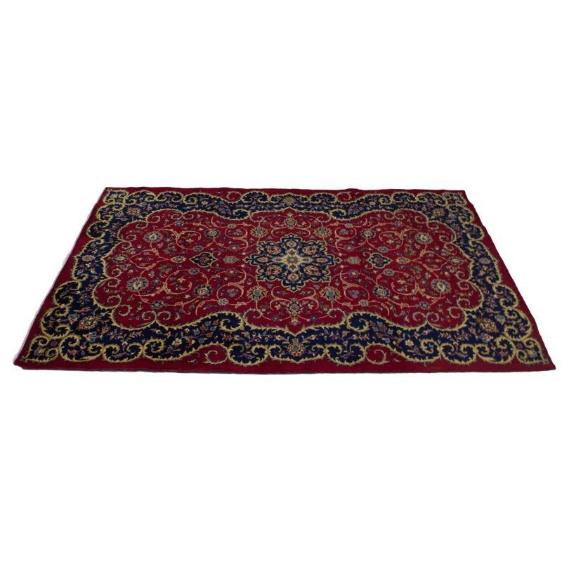Tapis oriental noir / rouge / brun en coton / laine 6 pi 7 po x 9 pi 8 po Oriental