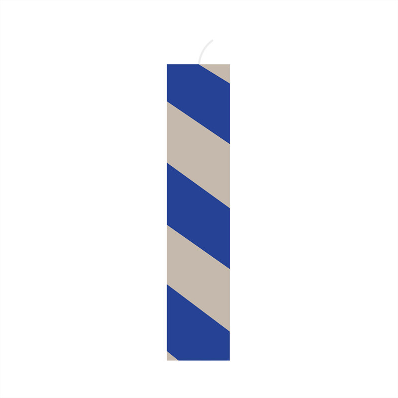 Candy Unscented Pillar Candle, Blue