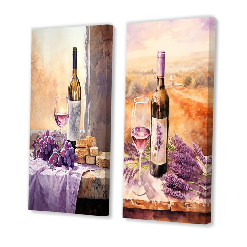 Ensemble de salon mural Winerys Whisper - Wine, H 28 po x l 25 po, Toile tendue