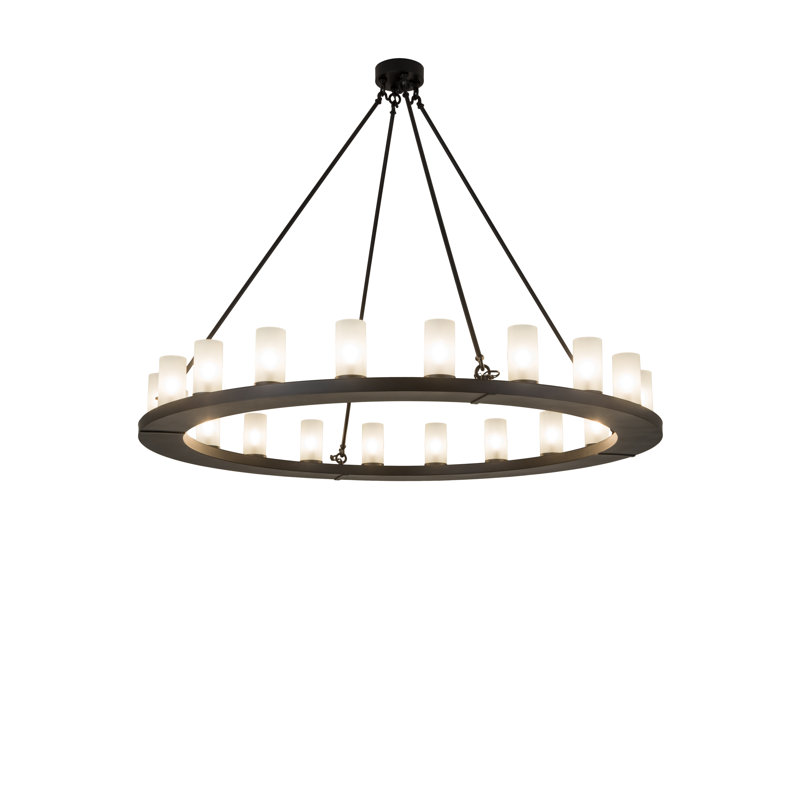 20 - Light Chandelier, Blackwash, Clear