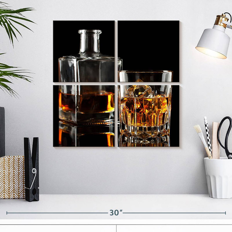 Yarlin Whiskey Decanter Set, 18" H x 18" W