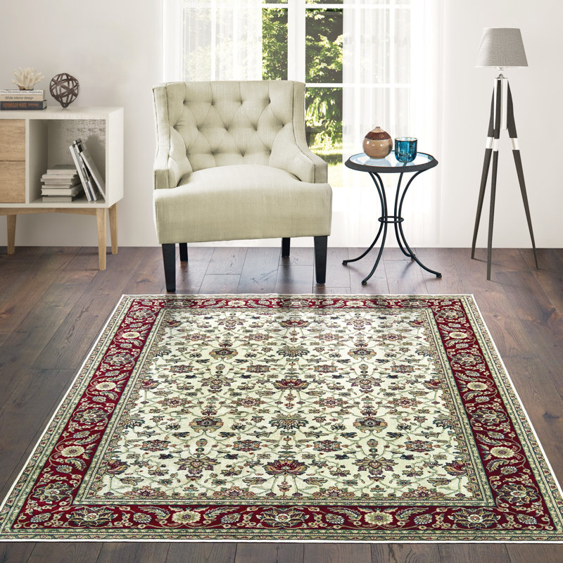 Tapis de zone ivoire/beige Jerrod, Rectangle 5 pi 3 po x 7 pi 6 po