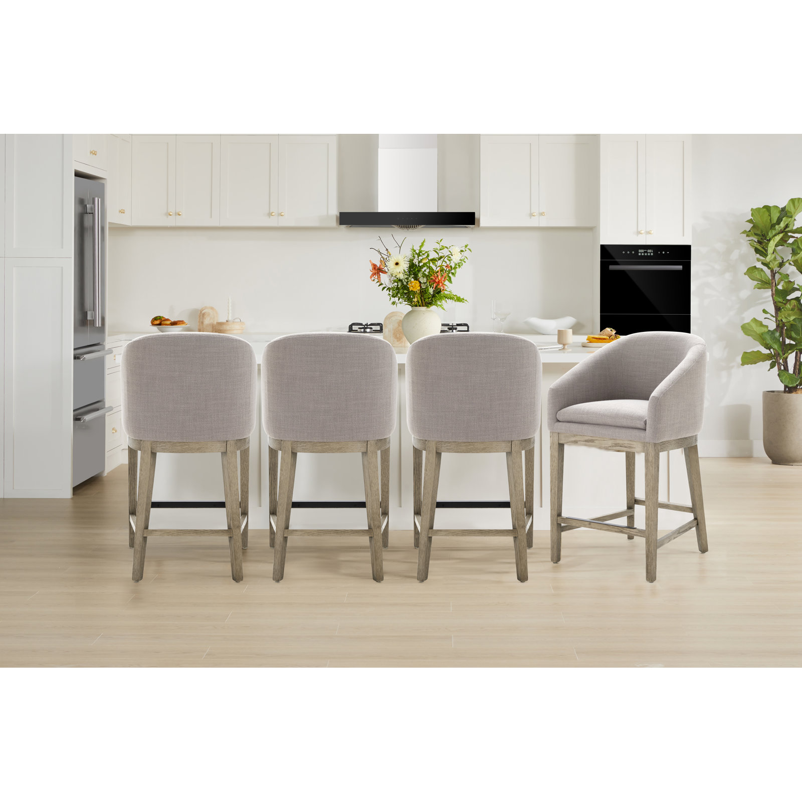 Bethea 26" Bar Stool, Effie Flint/Linen