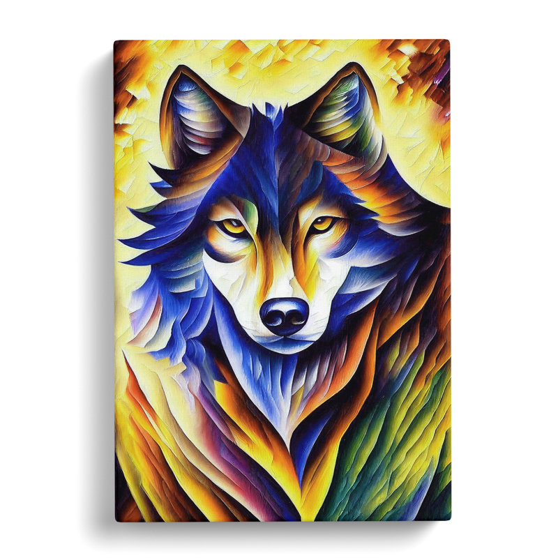 Wolf Portrait No.4 - Wrapped Canvas, 60cm H x 40cm W x 3cm D