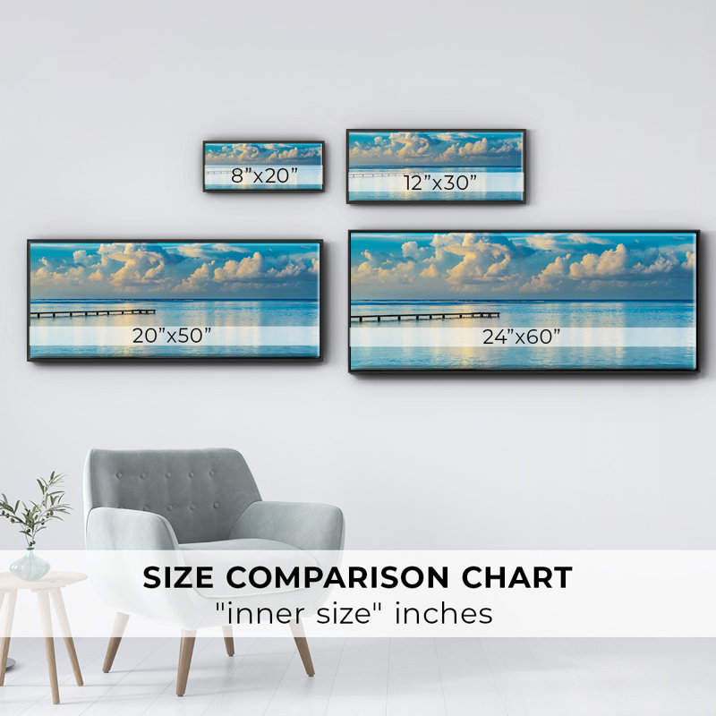 Sunrise Dock- Framed Canvas, 24" H x 60" W