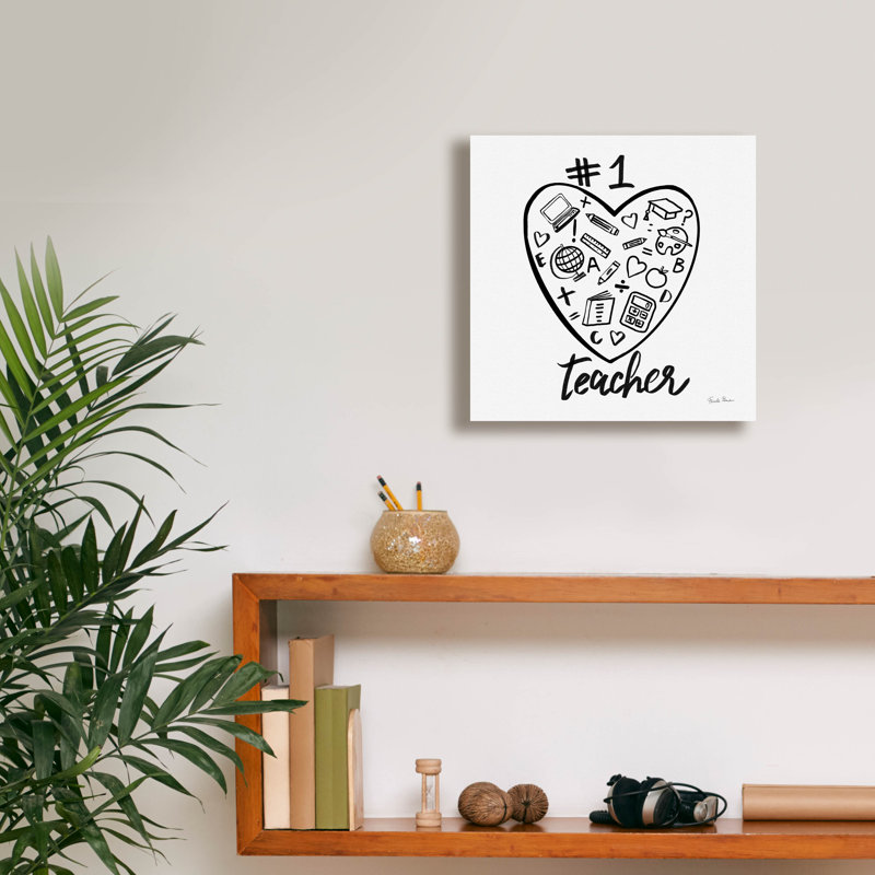  «No.1 Teacher» par Farida Zaman, art mural sur toile, 12 po x 12 po