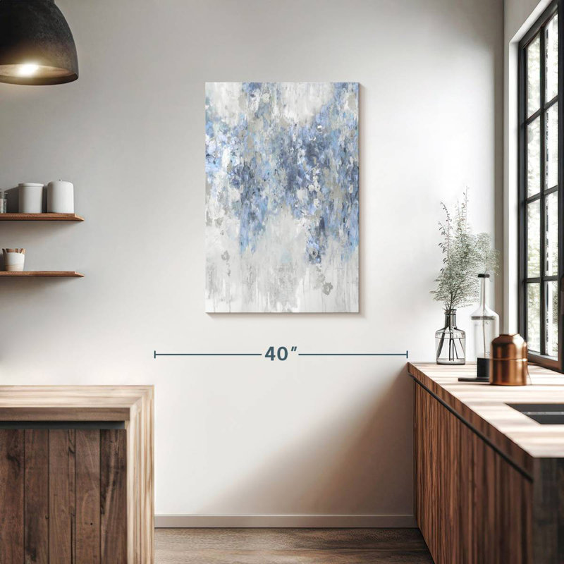Avery Cascade Blue With Silver, 36" H x 24" W
