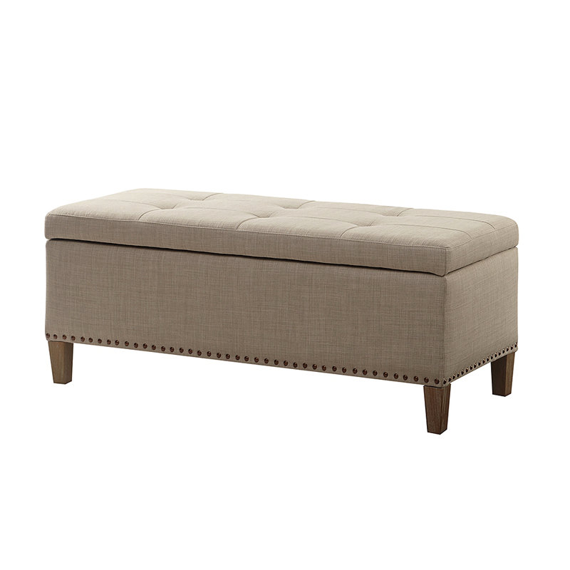 Banc de rangement capitonné à fermeture douce