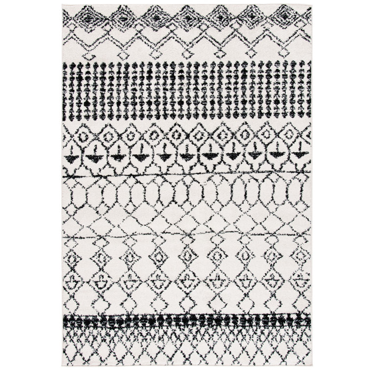 Tapis à motif géométrique noir Cobos
