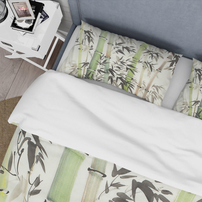 Ensemble de housse de couette Bamboo Branches In The Forest II - Lake House - Microfibre de polyester