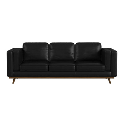 Darr Sofa in Pebble with cherry finished wooden front
