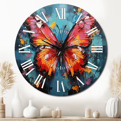 Bold Pop Colors Infuse Butterflies With Energy - Butterfly White Face Wall Clock