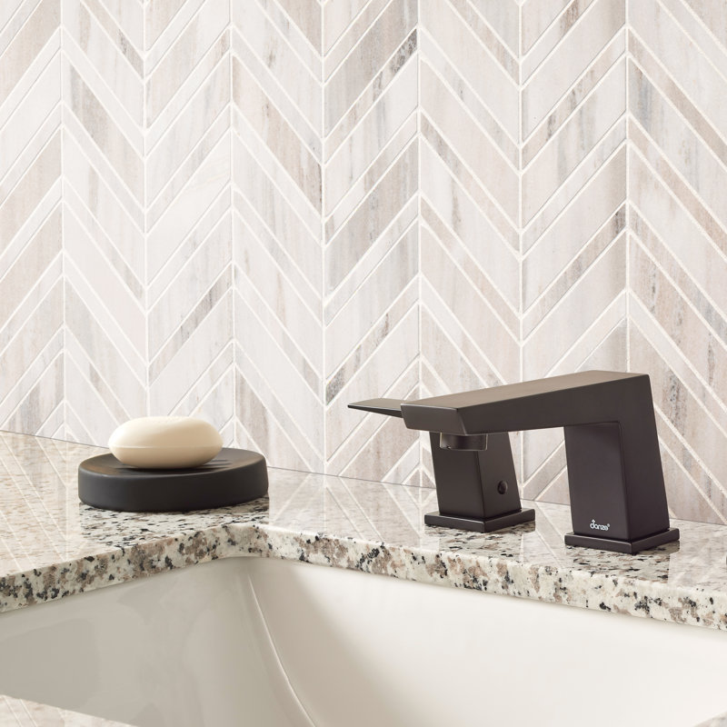 Rosavena Chevron 12 in. x 12 in. Polished Marble Mosaic Floor and Wall Tile