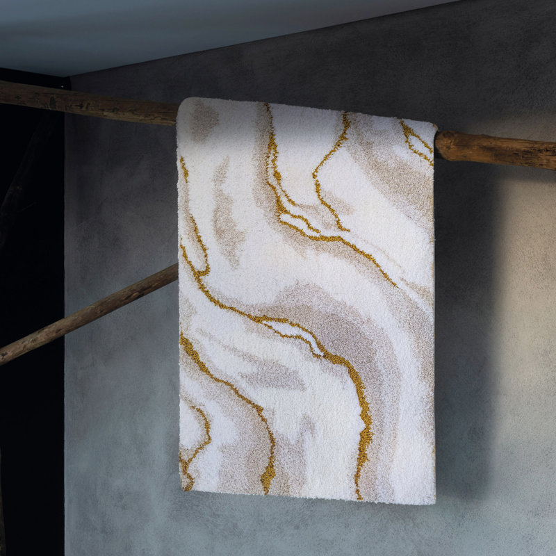 Amber Abstract Bath Rug, 28" W x 47" L