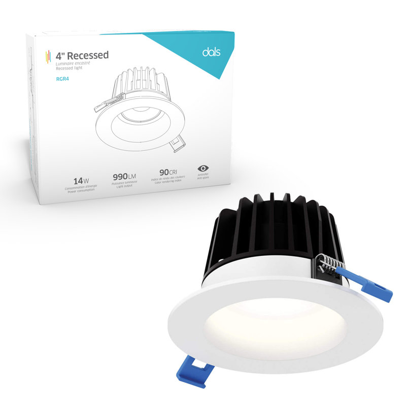 Panneau lumineux DEL rond 4 po, Blanc