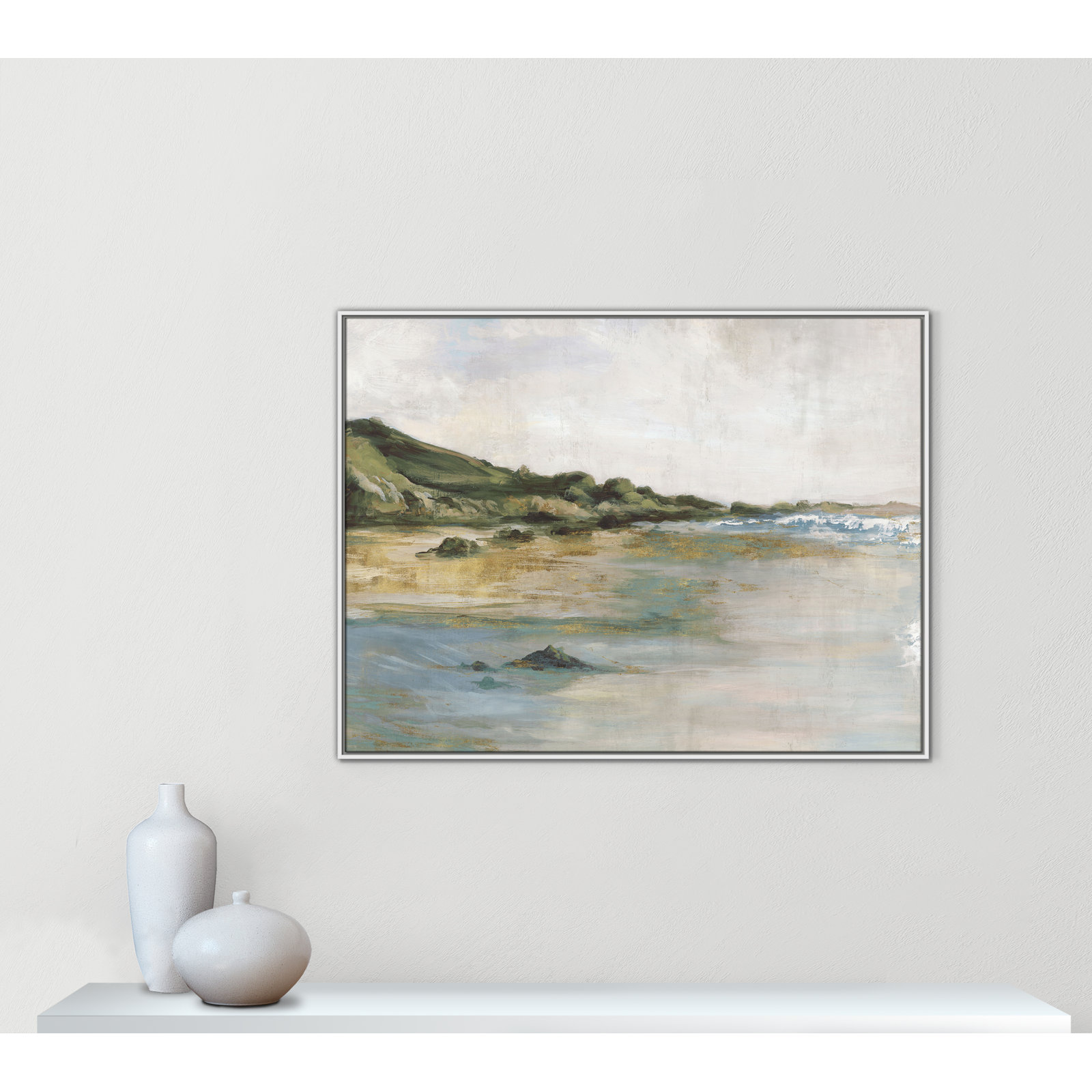 Tide’s Edge Print by , 37.5" H x 49.5" W, White