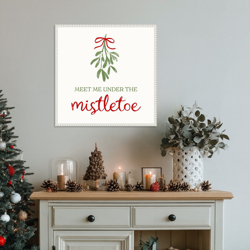 «Mistletoe Wishes I» par Victoria Barnes, reproduction d'art sur toile encadrée
