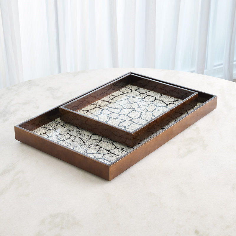 Eggshell Tray-Antique Gold Leaf-Lg, 2.25"H x 28"W x 18"D