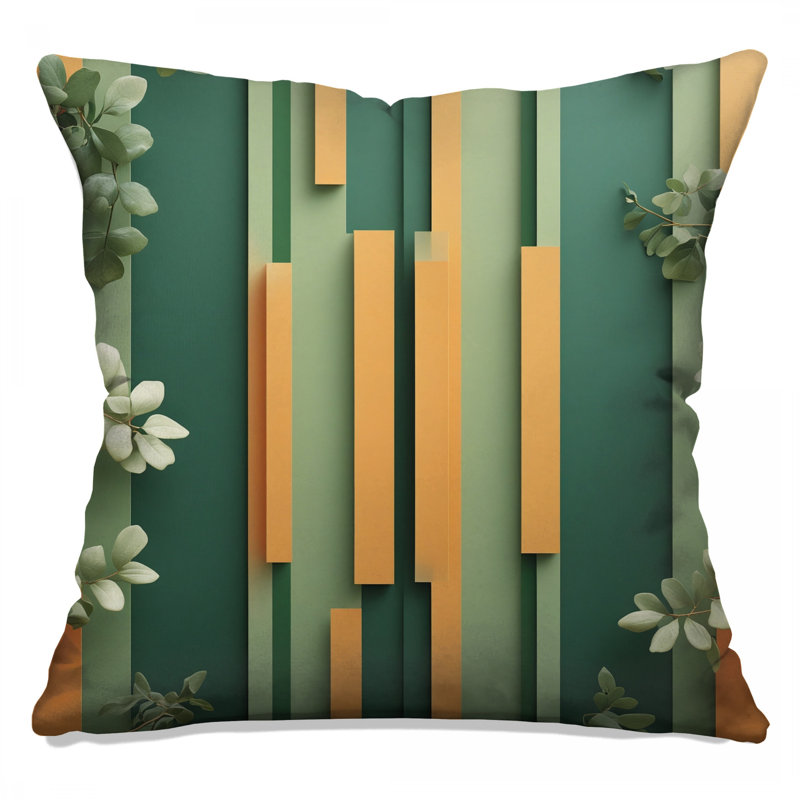 Coussins décoratifs verticaux à rayures verticales et orange, 20 po x 20 po