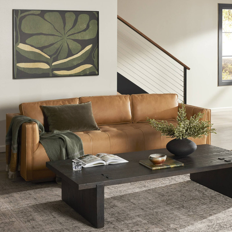 Kiera Sofa, Palermo Nude Top Grain Leather