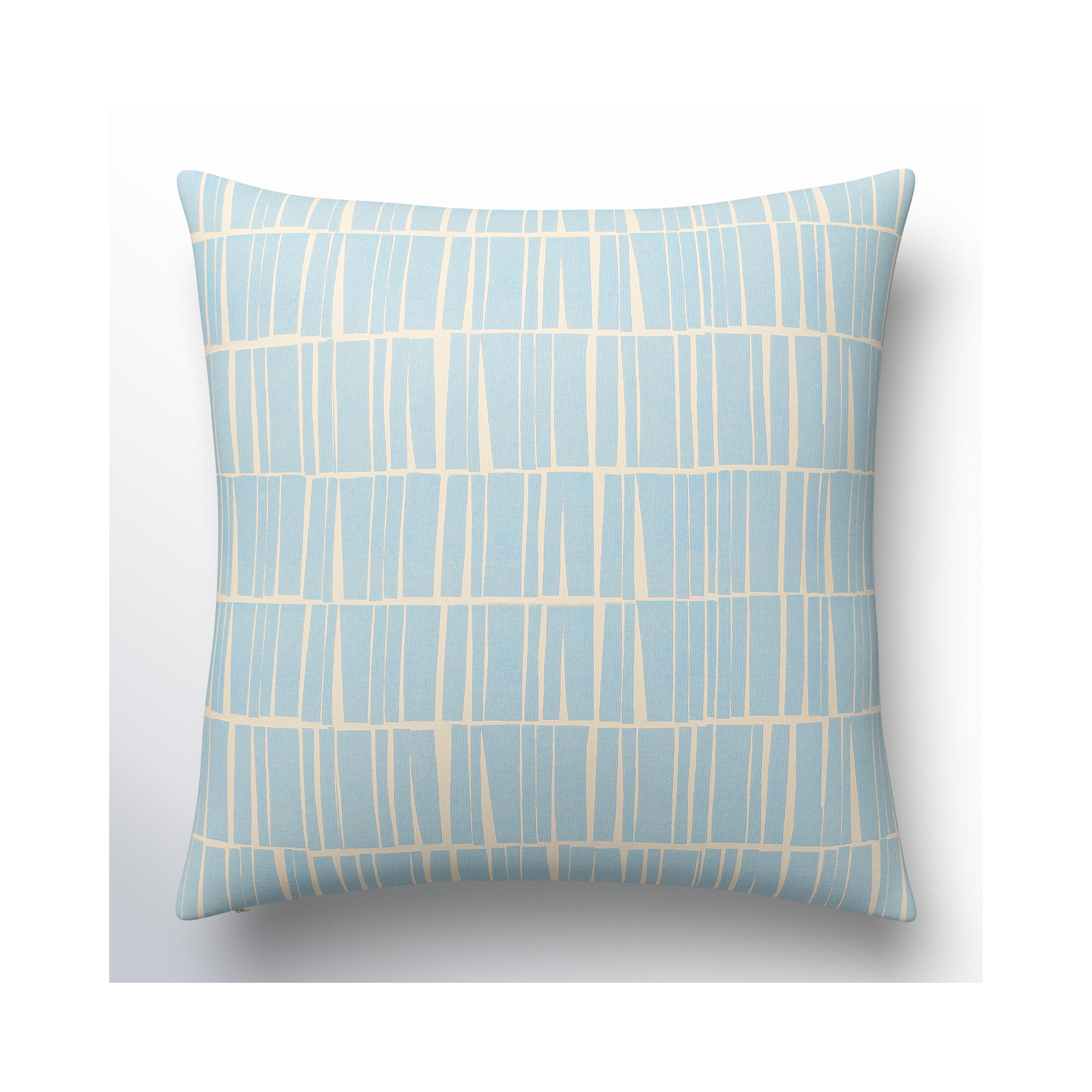 Lisi Cotton Pillow Cover, Light Blue/Beige, 20" x 20"
