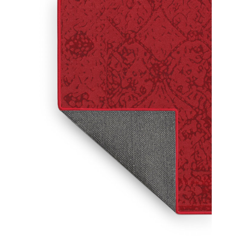 Tapis de zone rouge contemporaine, Rectangle 7 pi x 10 pi