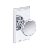 Solvang Full Dummy Knob with Chamfered 5in Rose in Unlacquered Brass