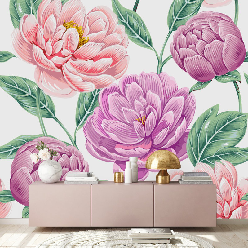 Peel & Stick Floral Wall Mural, 8.33" W x 8.33" L