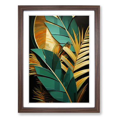 Palm Leaf Constructivism - Single Picture Frame Print on Wood