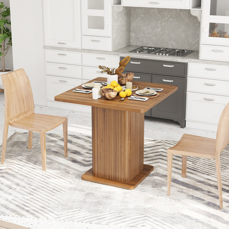Petite table de salle à manger pour 2-4, table de cuisine carrée 31,5 pouces avec rangement pour la salle à manger, peu encombrante