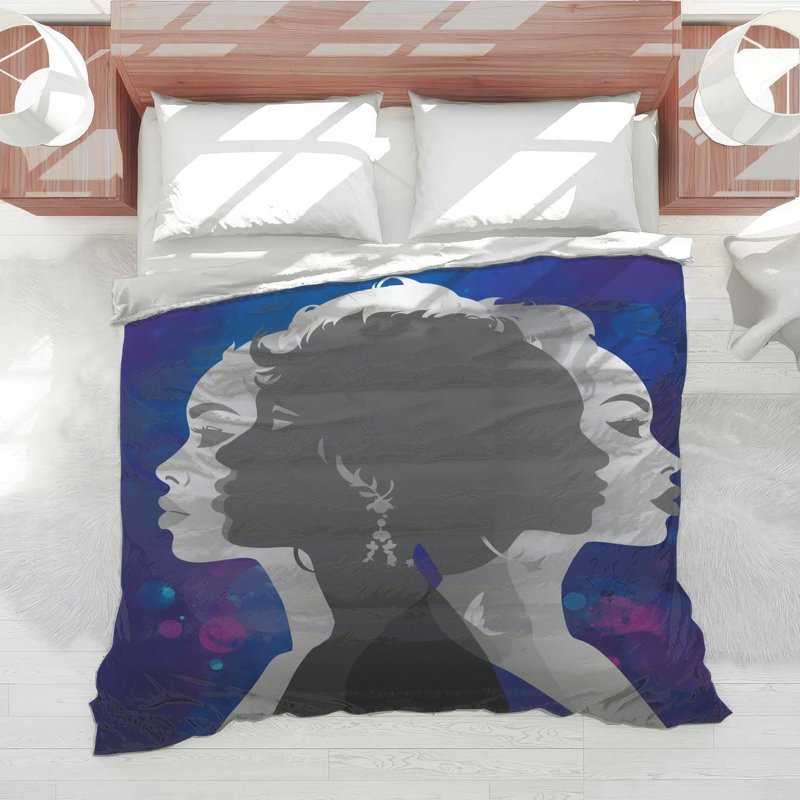 Édredon Silhouette Of Three Women, Lit simple