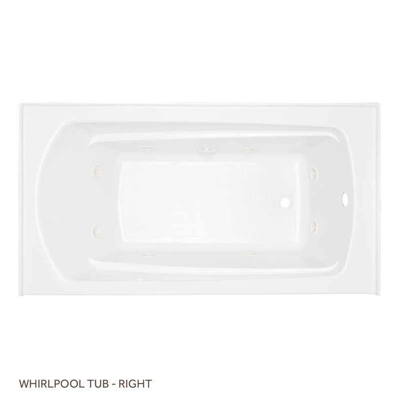Signature Hardware 60" x 32" Bradenton Acrylic Drop-in Whirlpool Tub, Right