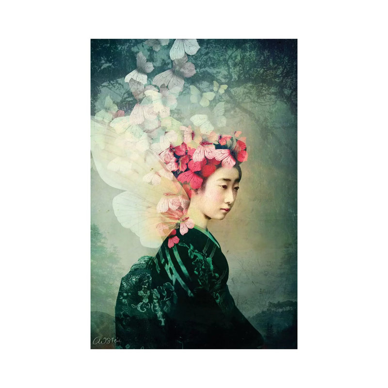 Portrait 12 par Catrin Welz-Stein - impression d'art graphique, Pas de tapis, Toile tendue, H 12 po x l 8 po x P 0,75 po