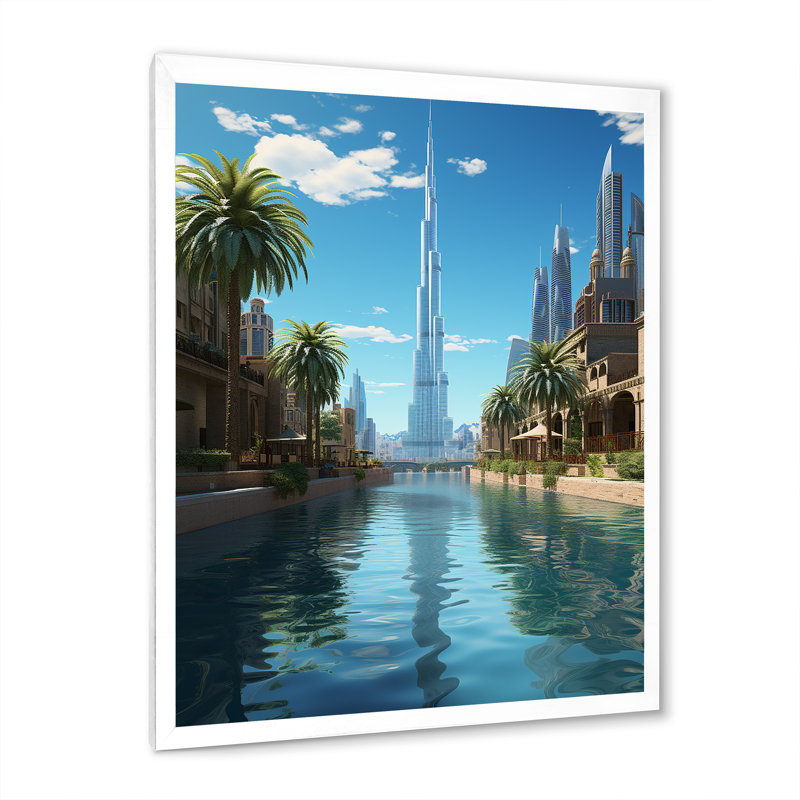 Cityscapes, reproduction d'art sur toile, H 44 po x l 34 po x P 1,5 po, Cadre photo blanc