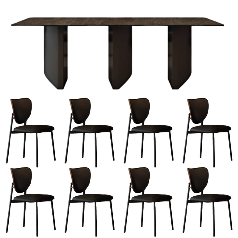 Petite table et chaise de salle à manger élégante pour petit appartement, H 29,5 po x L 78,7 po x l 39,3 po