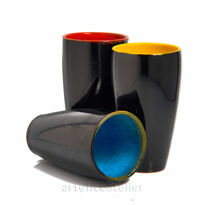 Chotu Handmade Ceramic Table Vase, 23cm H x 11cm W x 11cm D, Green