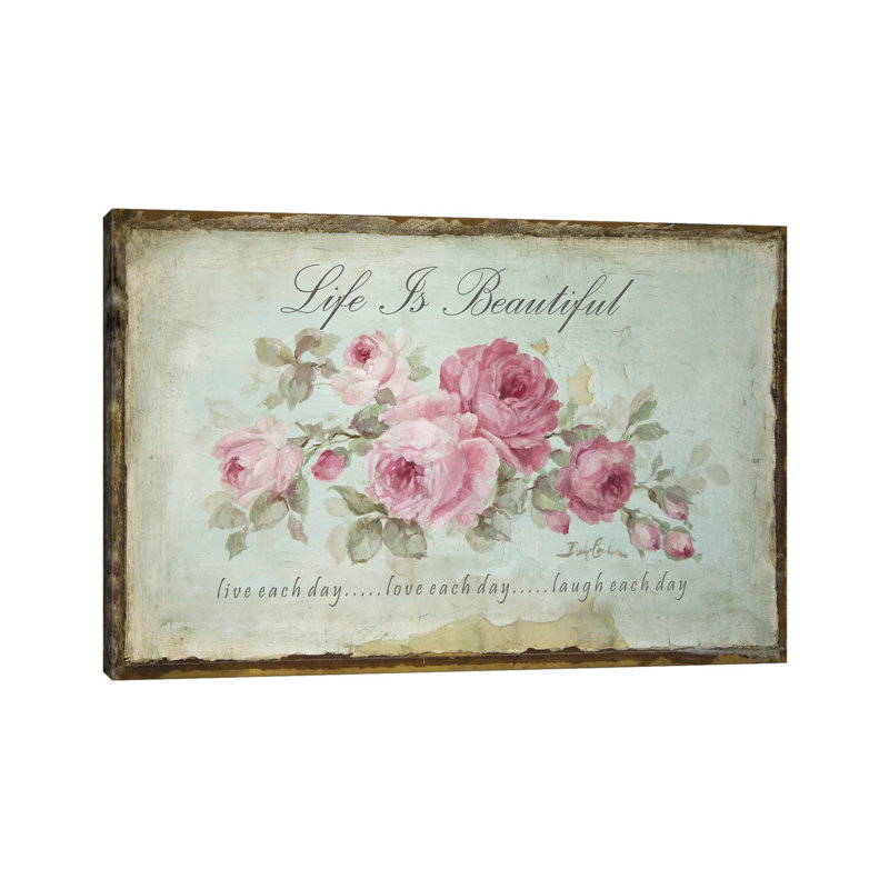 Life Is Beautiful; Live, Love, Laugh by Debi Coules - Painting on Canvas, No Frame, 101.6 cm H x 66.04 cm W