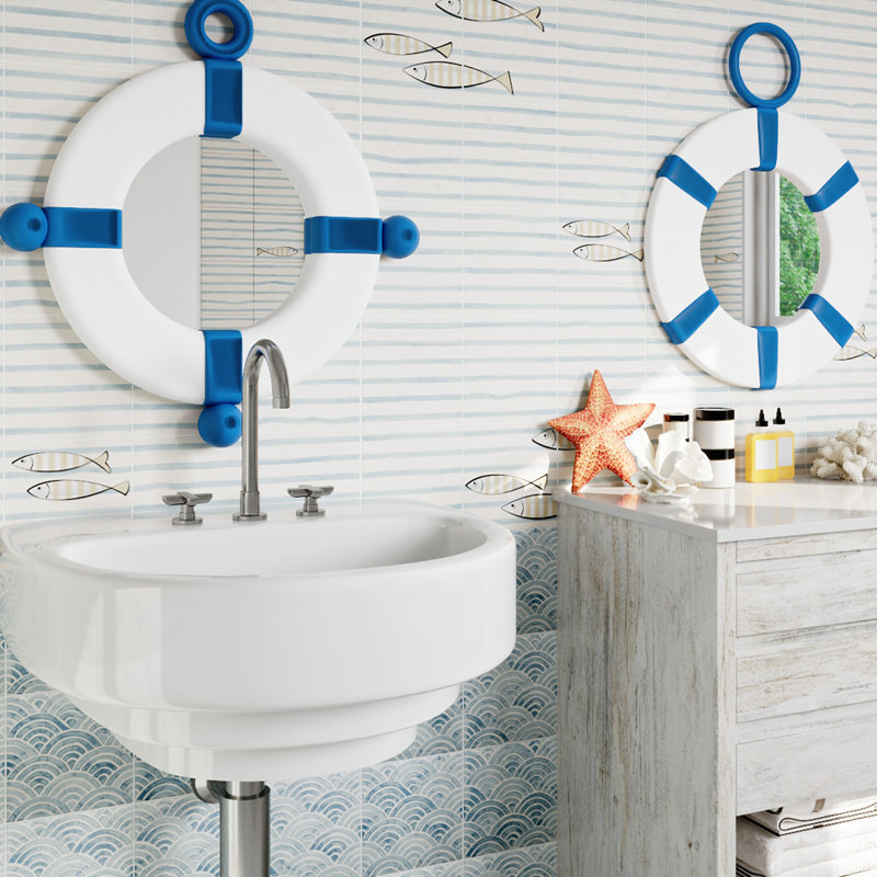 Berta 7-7/8 In. X 7-7/8 In. Ceramic Wall Tile, Olas