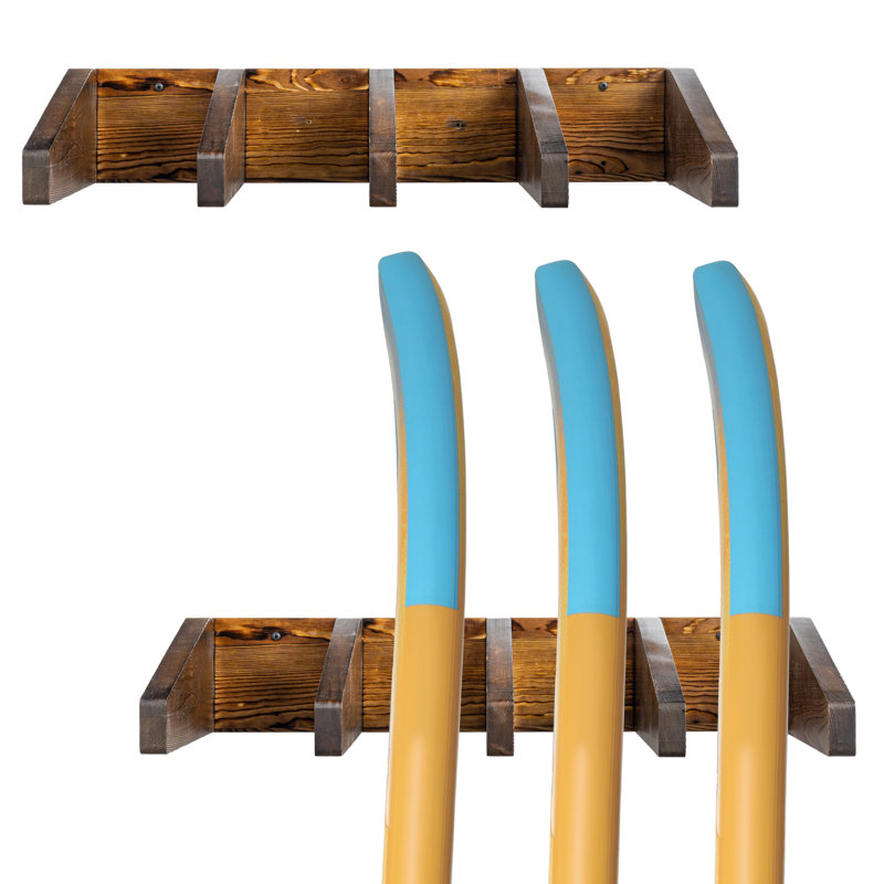 Support de planche de surf mural - Système de rangement en bois 2 pièces pour planches de surf, SUP et planches à neige