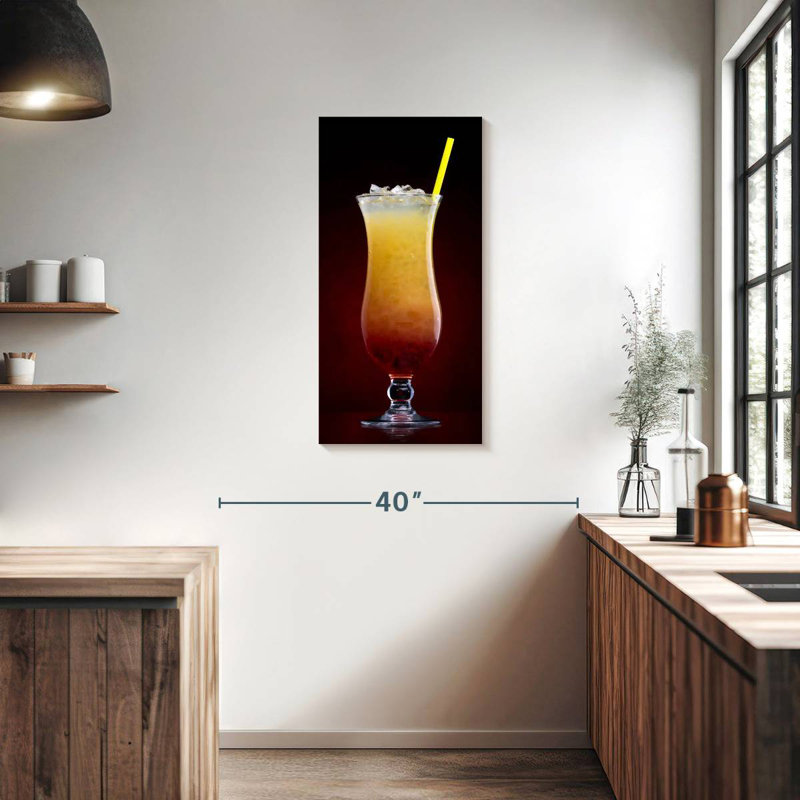 Tequila Sunrise Cocktail, 36" H x 18" W