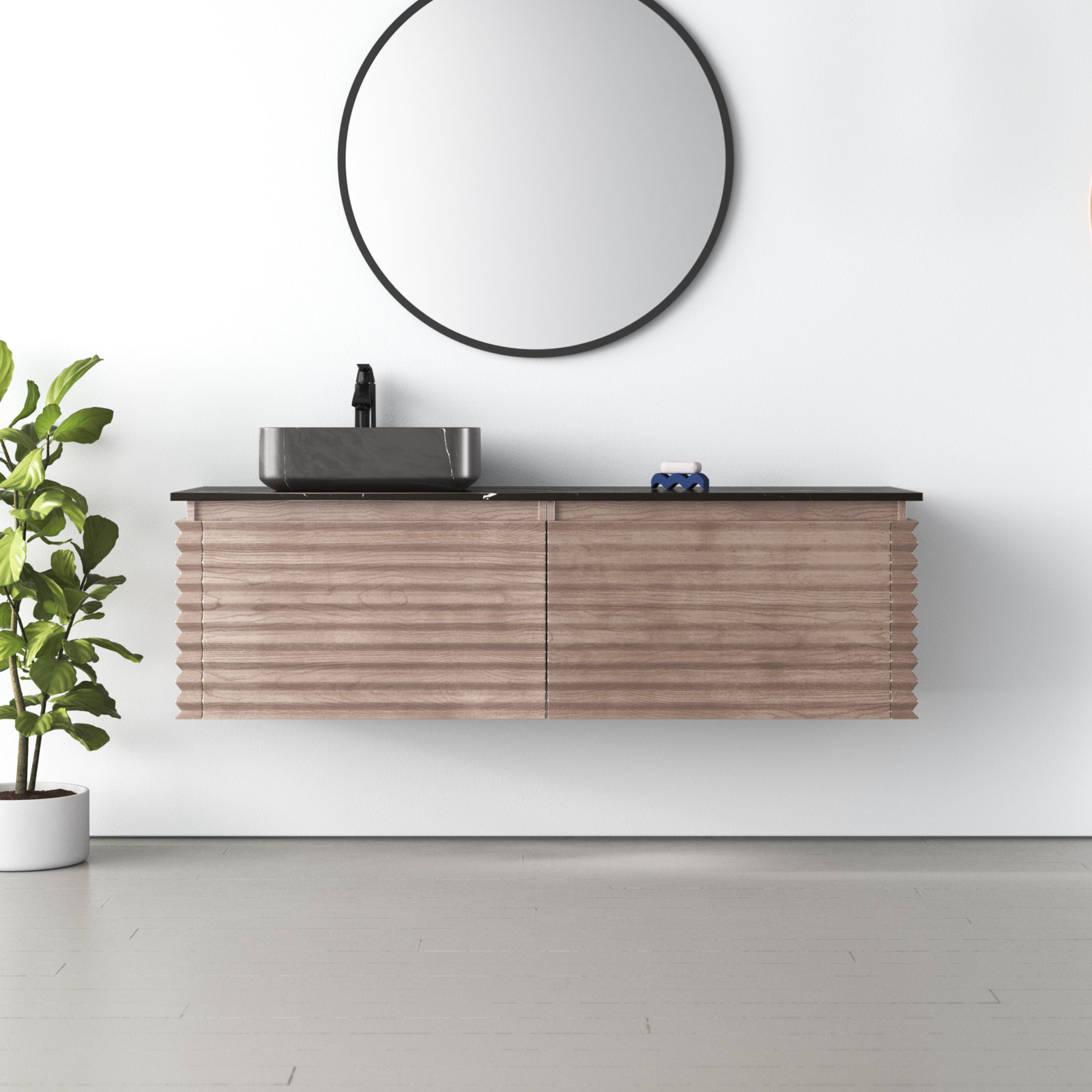 Jasmine 60" Oak Single Bathroom Vanity, Brown