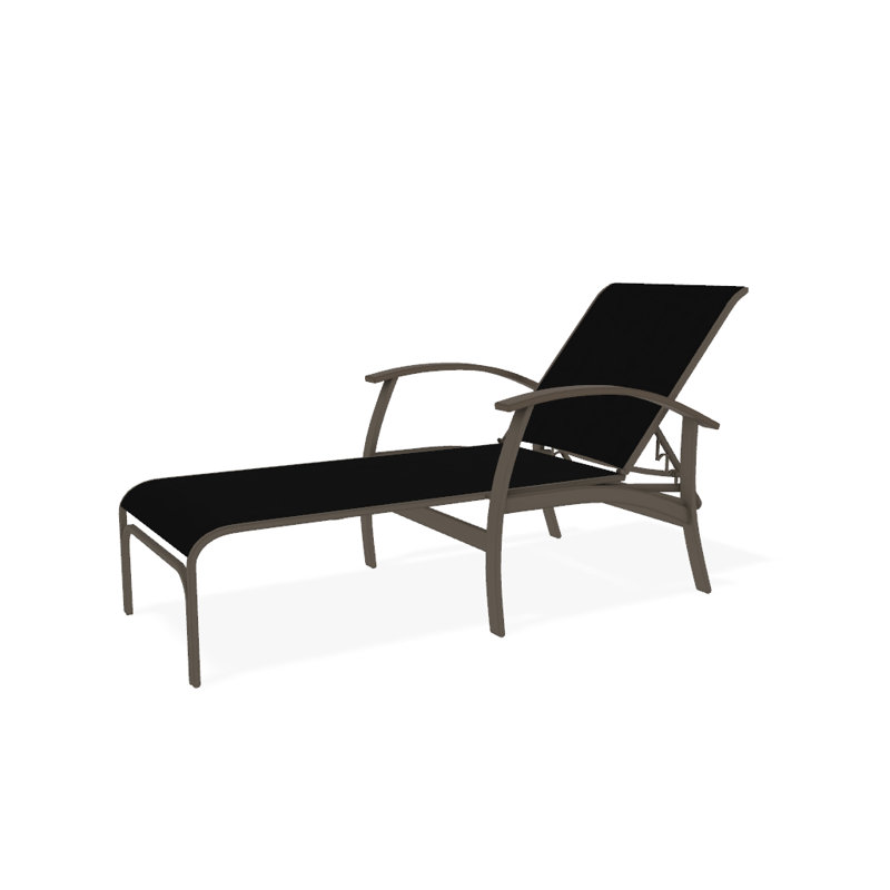 Chaise longue inclinable Askar, Noir 5D Sunbrella®, Désert P60, Blanc brillant