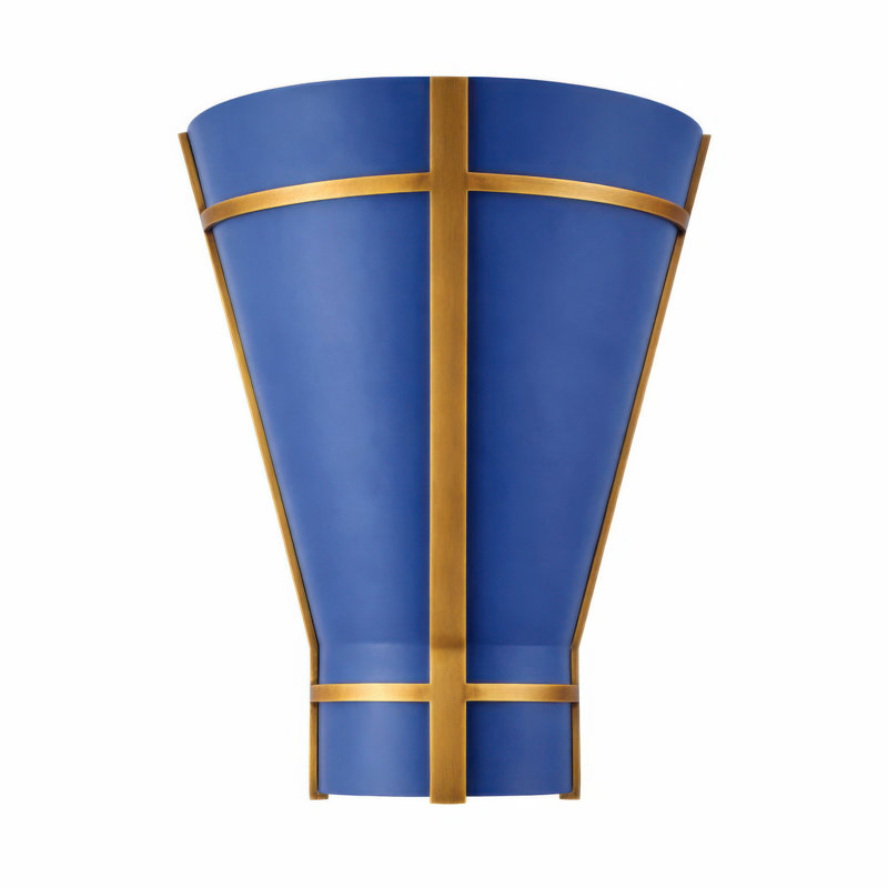 Brasserie 1-Light Wall Sconce, French Blue/Heritage Bronze