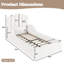 Lit de sol double Teddy, recouvert de tissu, cadre de lit pour enfant bas avec tête de lit festonnée. Blanc-1619029238