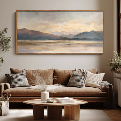 Soft Sunrise Mountain Layers for Entryway Print Wall Art
