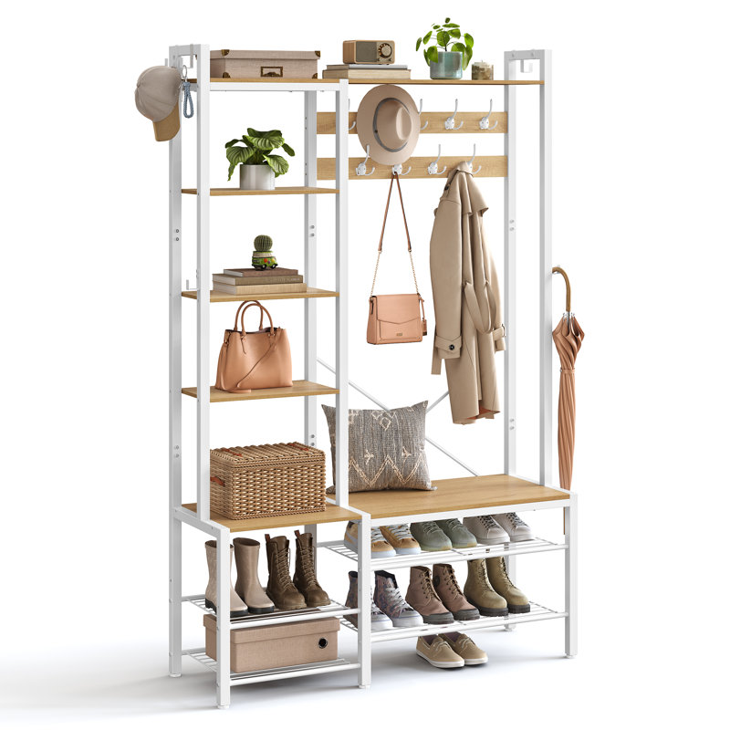 Andrian 120 cm W Hall Tree with Storage Bench and Shoe Storage
