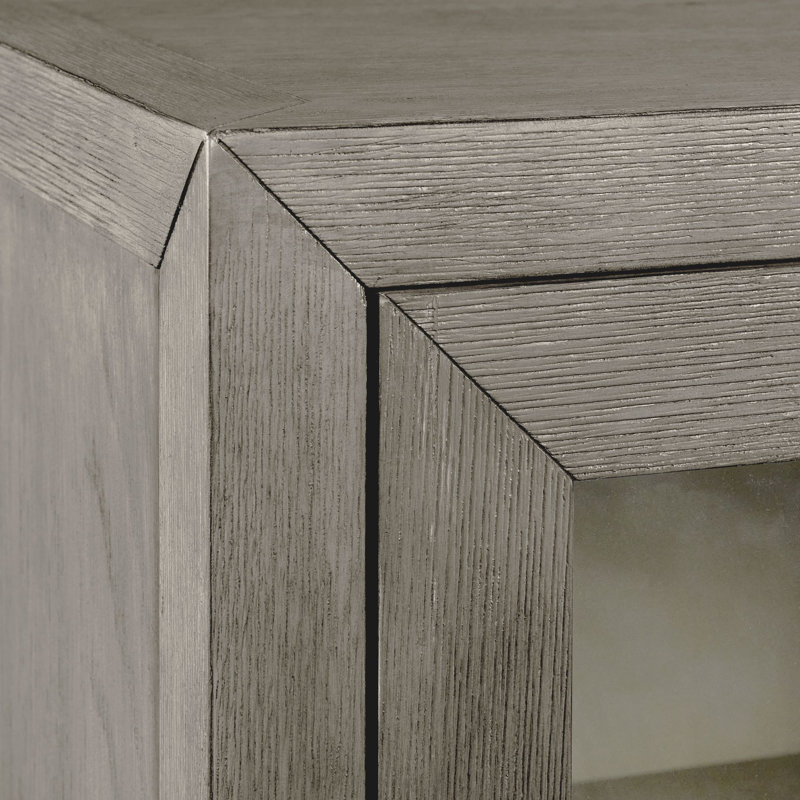 Armes 70'' Gray Oak Veneer Server with Glass Doors