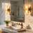 14'' 2 - Light Alabaster Armed Wall Sconces Lighting  
