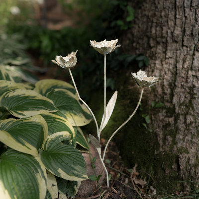 Tige de plante en métal blanc antique Arlmont & Co.